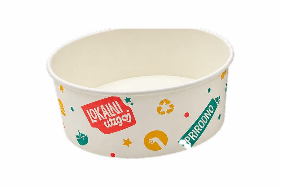 Custom printed paper salad bowl
